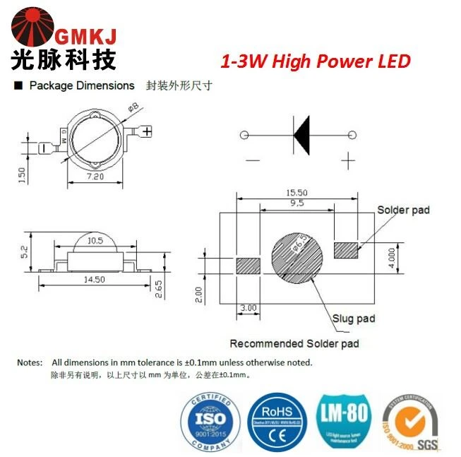 High Power Infrared LED 840nm 850nm