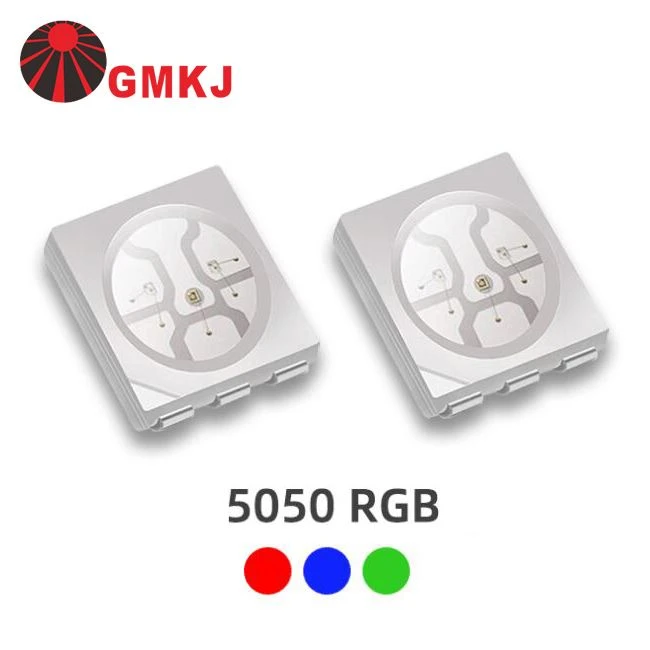Sglodion Led Rgb 5050 Smd 0.2w 20mA Pob Lliw